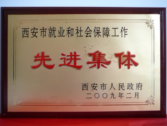 2009年2月，被西安市政府評(píng)為西安市就業(yè)和社會(huì)保障工作先進(jìn)集體
